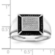 Sterling Silver Rhodium Plated Black and White Diamond Men's Ring