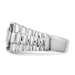 White Night Sterling Silver Rhodium-plated Black Diamond Square Skull Men's Ring - Birthstone Company