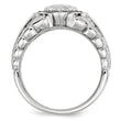 White Night Sterling Silver Rhodium-plated Black Diamond Oval Skull Men's Ring