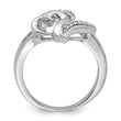 Sterling Silver Rhodium Diamond Heart Ring