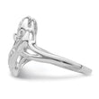 Sterling Silver Rhodium Diamond Heart Ring