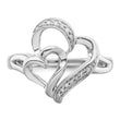 Sterling Silver Rhodium Diamond Heart Ring