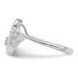 Sterling Silver Rhodium Plated Diamond Double Heart Ring