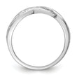 Sterling Silver Rhodium Plated Diamond Heart MOM Ring