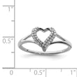 Sterling Silver Rhodium Diamond Heart Ring