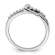 Sterling Silver Rhodium Plated Diamond Heart Ring