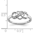 Sterling Silver Rhodium Plated Diamond Heart Ring