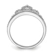 Sterling Silver Rhodium Plated Diamond Crown Ring