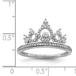 Sterling Silver Rhodium Plated Diamond Crown Ring