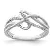 Sterling Silver Rhodium Plated Diamond Fashion Ring