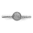 Sterling Silver Rhodium Plated White Diamond Stackable Ring