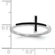 Sterling Silver Antiqued Sideways Cross Ring