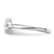 Sterling Silver RH-plated White & Yellow Enameled Daisy Children's Ring