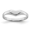 Sterling Silver RH-plated Polished Elongated Heart Children's Ring
