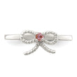 Sterling Silver Polished & Twisted Pink CZ Bow Children's Ring