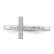 Sterling Silver Rhodium-plated CZ Cross Toe Ring