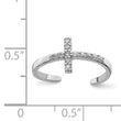 Sterling Silver Rhodium-plated CZ Cross Toe Ring