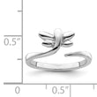 Sterling Silver Rhodium-plated Dragonfly Toe Ring