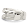 Sterling Silver Rhodium-plated Brushed Ring
