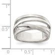 Sterling Silver Rhodium-plated Brushed Ring