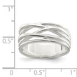 Sterling Silver Polished 5 Band Intersecting Ring
