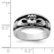 Sterling Silver Rhodium-plated Antiqued Claddagh Ring