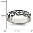 Sterling Silver Antiqued Floral Ring