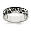 Sterling Silver Polished and Antiqued Filigree Women's Ring