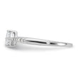 Sterling Silver Rhodium-plated Polished and Square Shaped CZ Ring