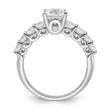 Sterling Silver Rhodium-plated Polished & CZ Ring