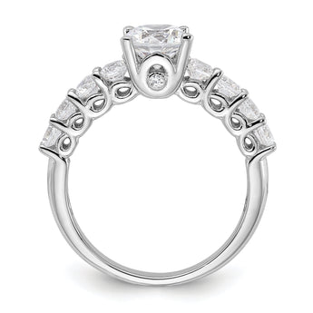 Sterling Silver Rhodium-plated Polished & CZ Ring