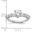 Sterling Silver Rhodium-plated Polished & CZ Ring