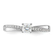 Sterling Silver Rhodium-plated Polished & CZ Ring