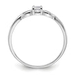 Sterling Silver Rhodium-plated and CZ Ring