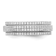 Sterling Silver Polished Rhodium-plated CZ Pav‚ Eternity Motion Ring - Birthstone Company