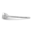 Sterling Silver Rhodium-plated Polished CZ Arrow Ring