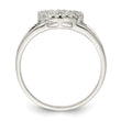 Sterling Silver Polished CZ Peace Sign Ring