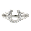 Sterling Silver Polished CZ Horseshoe Ring