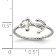 Sterling Silver Rhodium-plated Polished Anchor Ring