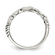 Sterling Silver Polished/Antiqued Flower Ring