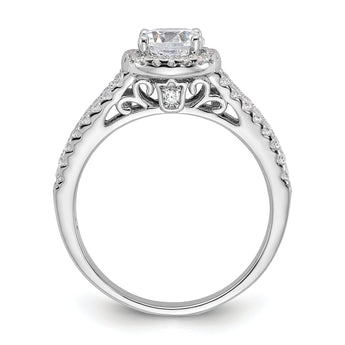 Sterling Silver Rhodium-plated & CZ Ring