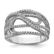Sterling Silver Rhodium-plated CZ Micro pav‚ Ring
