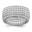 Sterling Silver Rhodium-plated 5-row Eternity Ring