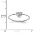 Sterling Silver Rhodium-plated Polished CZ Heart Ring