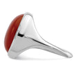 Sterling Silver Rhodium-plated Red Agate Ring