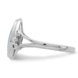 Sterling Silver Rhodium-plated Polished Synthetic Turquoise Ring