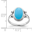 Sterling Silver Rhodium-plated Polished Synthetic Turquoise Ring