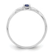Sterling Silver Rhodium-plated Blue Color & White CZ Ring