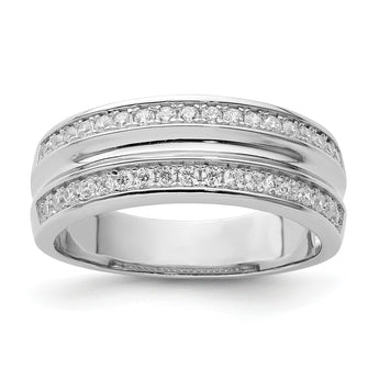 Sterling Silver Rhodium-plated and CZ Ring - Birthstone Company