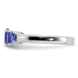 Sterling Silver Rhodium 5-Stone Oval Tanzanite Ring - Birthstone Company
